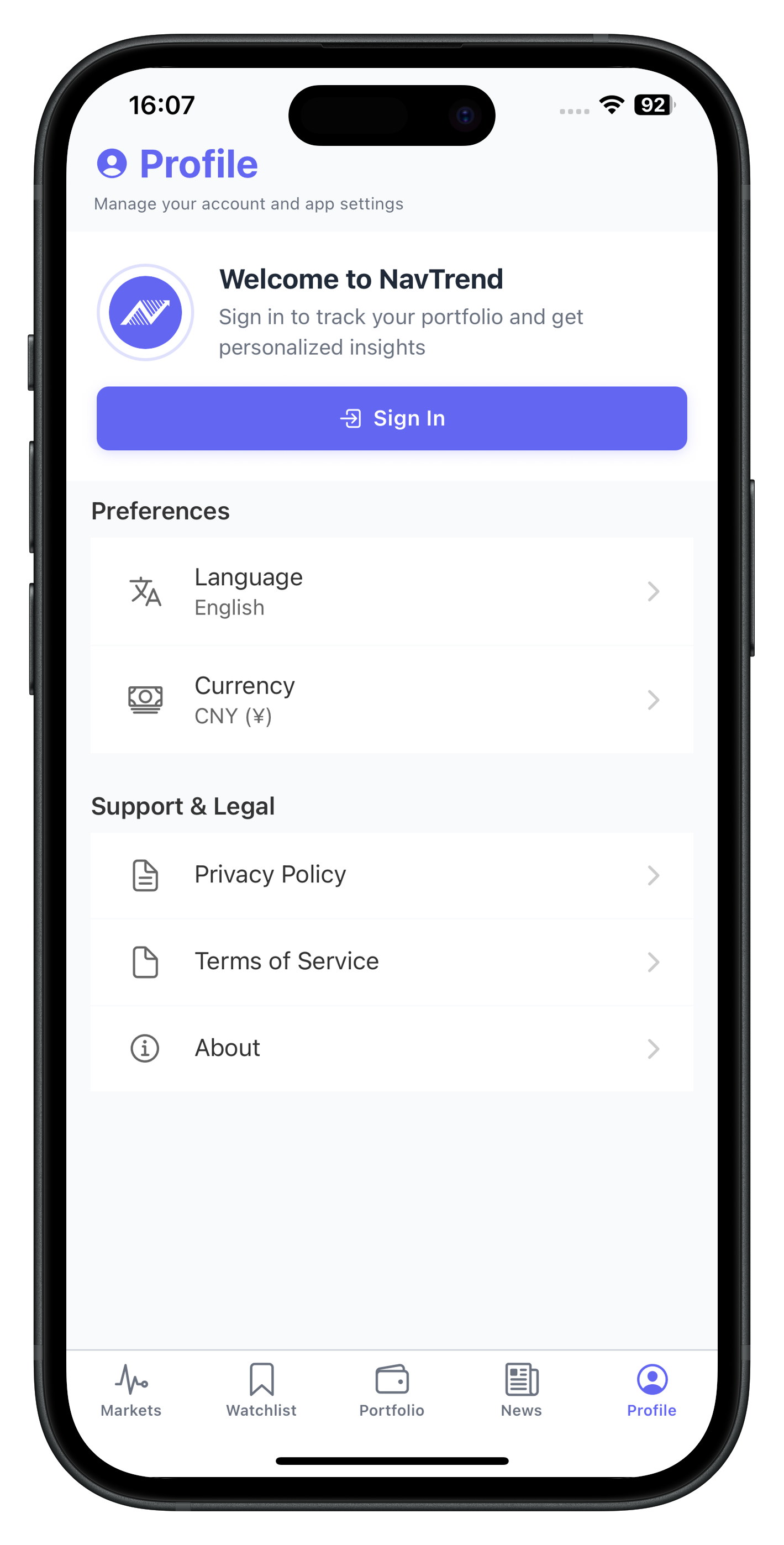 NavTrend App Screenshot 2